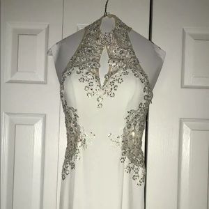 White prom dress, long, size 0